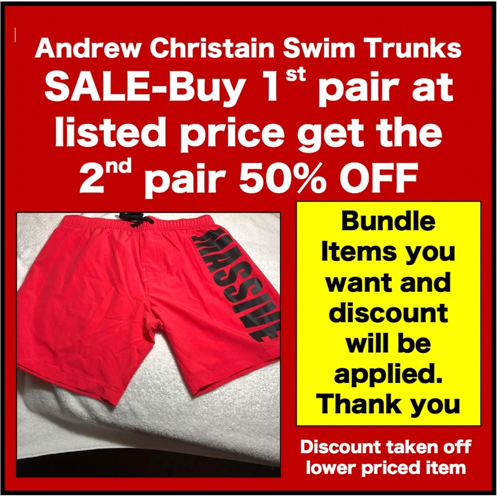 COPY - Massive Swim Shorts- Neon Red